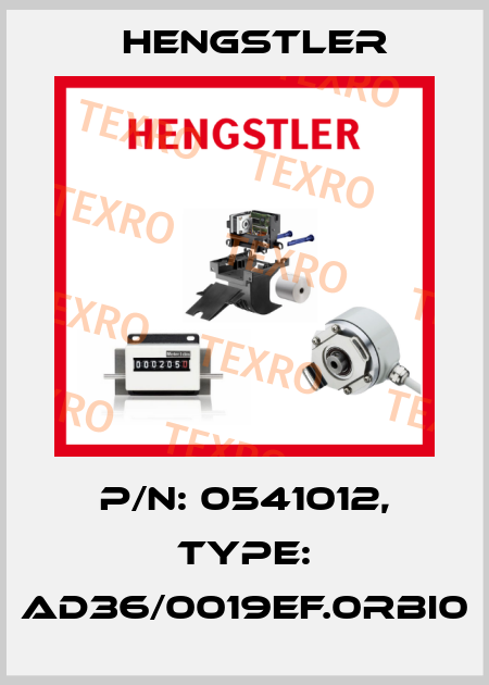 p/n: 0541012, Type: AD36/0019EF.0RBI0 Hengstler