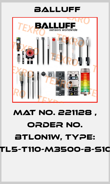 Mat No. 221128 , Order No. BTL0N1W, Type: BTL5-T110-M3500-B-S103  Balluff
