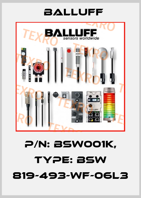 P/N: BSW001K, Type: BSW 819-493-WF-06L3 Balluff