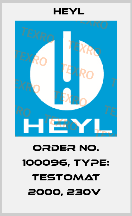 Order No. 100096, Type: Testomat 2000, 230V  Heyl
