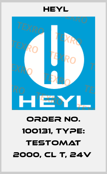 Order No. 100131, Type: Testomat 2000, Cl T, 24V  Heyl