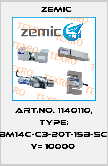 Art.No. 1140110, Type: BM14C-C3-20t-15B-SC, Y= 10000  ZEMIC