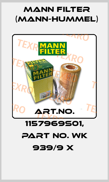 Art.No. 1157969S01, Part No. WK 939/9 x  Mann Filter (Mann-Hummel)