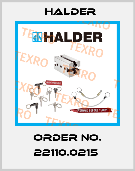 Order No. 22110.0215  Halder