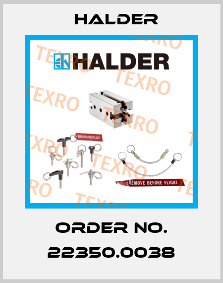 Order No. 22350.0038 Halder