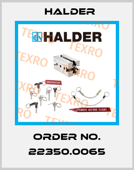 Order No. 22350.0065 Halder