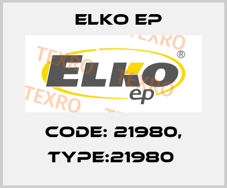 Code: 21980, Type:21980  Elko EP