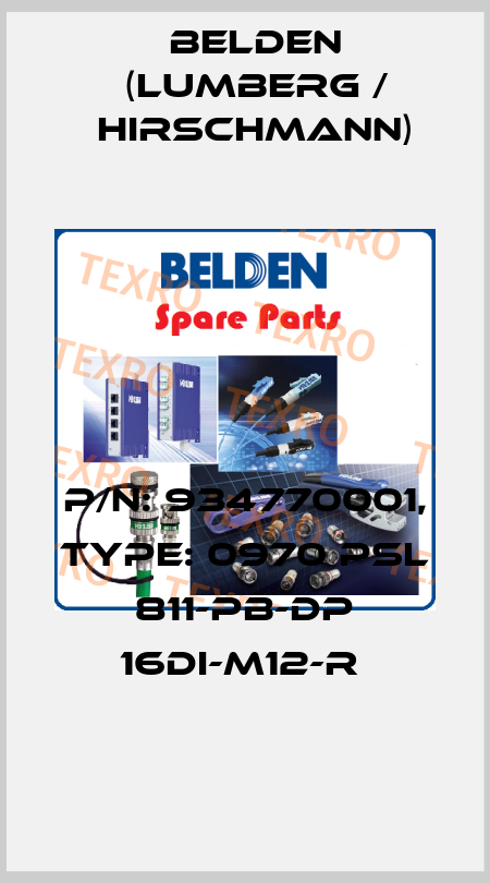 P/N: 934770001, Type: 0970 PSL 811-PB-DP 16DI-M12-R  Belden (Lumberg / Hirschmann)