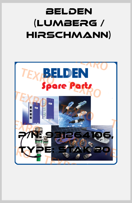 P/N: 931264106, Type: STAK 20  Belden (Lumberg / Hirschmann)