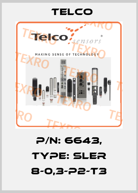 p/n: 6643, Type: SLER 8-0,3-P2-T3 Telco