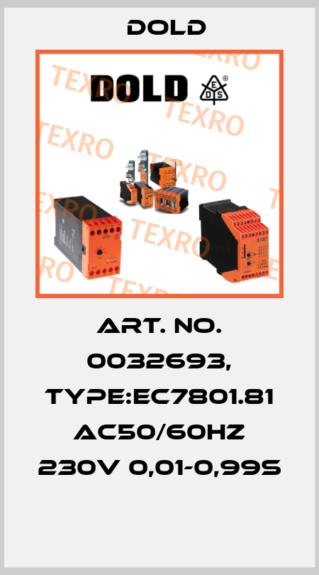 Art. No. 0032693, Type:EC7801.81 AC50/60HZ 230V 0,01-0,99S  Dold