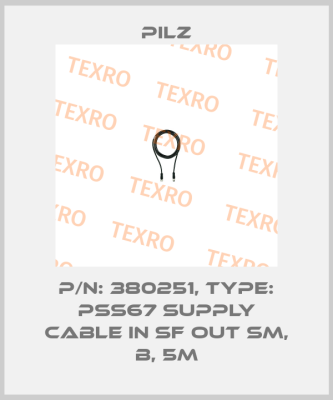 p/n: 380251, Type: PSS67 Supply Cable IN sf OUT sm, B, 5m Pilz