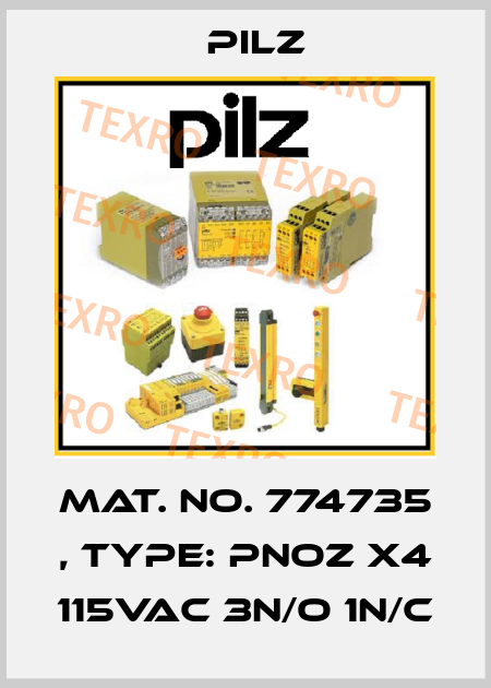 Mat. No. 774735 , Type: PNOZ X4 115VAC 3n/o 1n/c Pilz