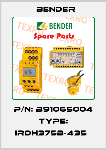 P/N: B91065004 Type: IRDH375B-435   Bender