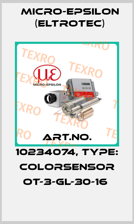 Art.No. 10234074, Type: colorSENSOR OT-3-GL-30-16  Micro-Epsilon (Eltrotec)