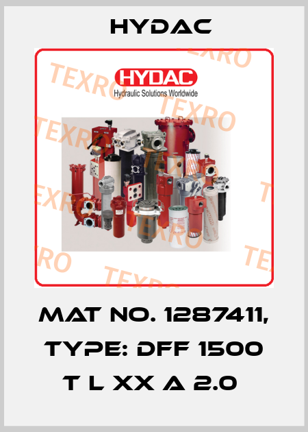 Mat No. 1287411, Type: DFF 1500 T L XX A 2.0  Hydac