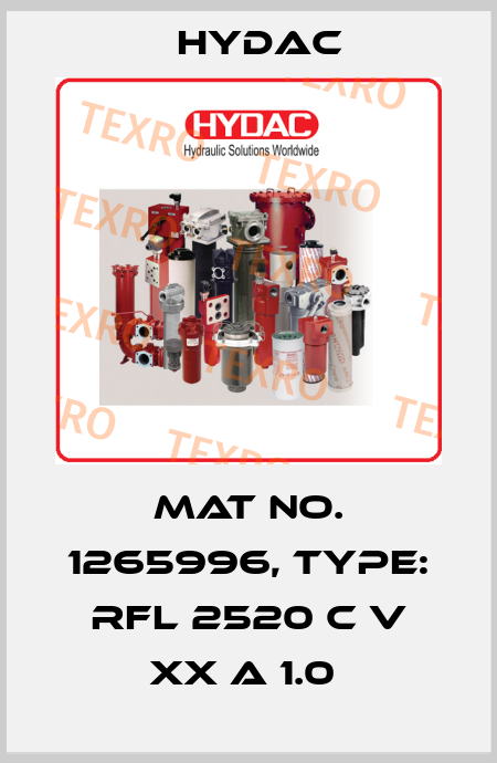 Mat No. 1265996, Type: RFL 2520 C V XX A 1.0  Hydac