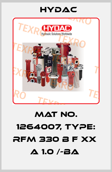 Mat No. 1264007, Type: RFM 330 B F XX  A 1.0 /-BA  Hydac