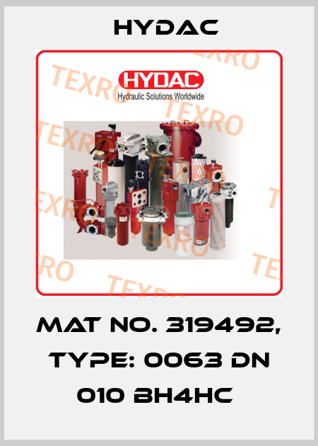 Mat No. 319492, Type: 0063 DN 010 BH4HC  Hydac