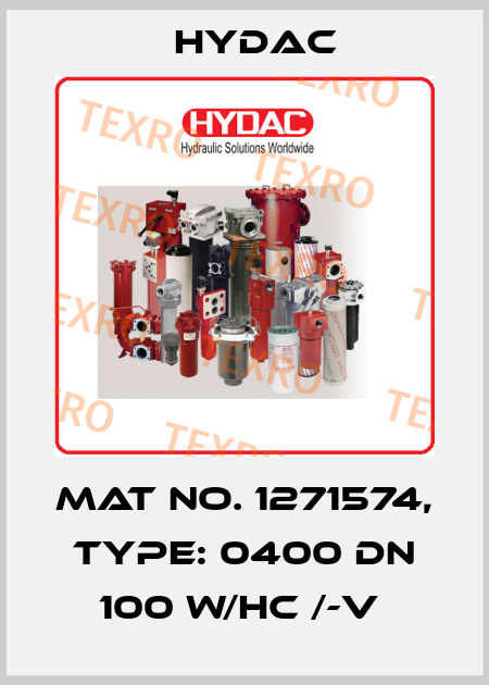 Mat No. 1271574, Type: 0400 DN 100 W/HC /-V  Hydac