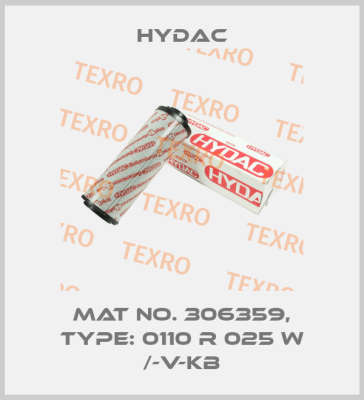 Mat No. 306359, Type: 0110 R 025 W /-V-KB Hydac