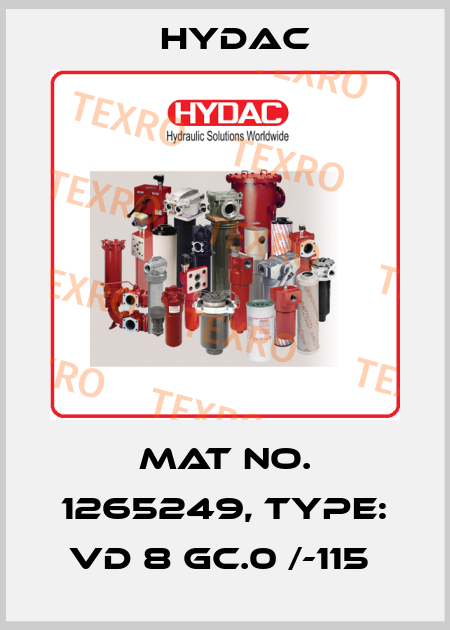 Mat No. 1265249, Type: VD 8 GC.0 /-115  Hydac