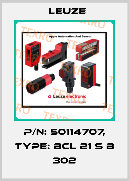 p/n: 50114707, Type: BCL 21 S B 302 Leuze