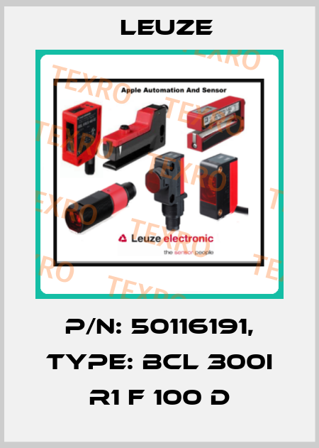 p/n: 50116191, Type: BCL 300i R1 F 100 D Leuze