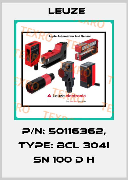 p/n: 50116362, Type: BCL 304i SN 100 D H Leuze