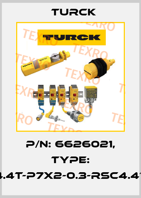 p/n: 6626021, Type: WKC4.4T-P7X2-0.3-RSC4.4T/TXL Turck