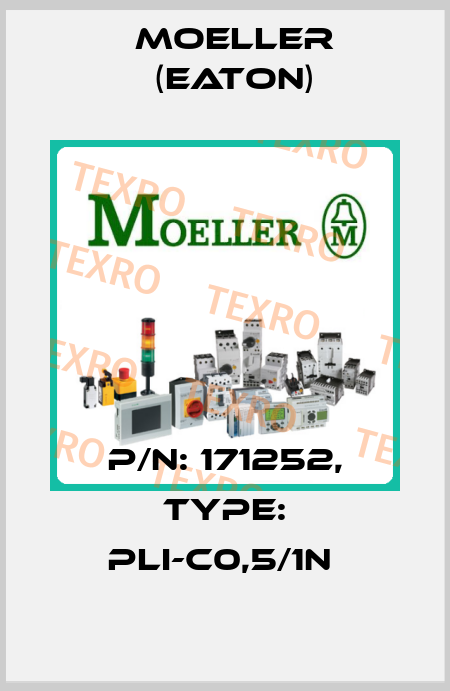P/N: 171252, Type: PLI-C0,5/1N  Moeller (Eaton)