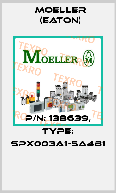 P/N: 138639, Type: SPX003A1-5A4B1  Moeller (Eaton)