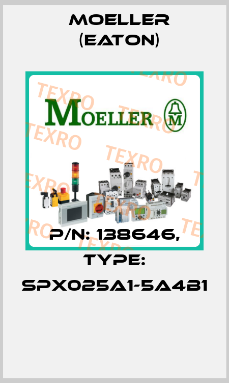 P/N: 138646, Type: SPX025A1-5A4B1  Moeller (Eaton)