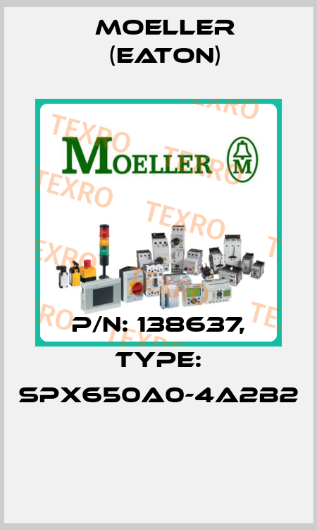 P/N: 138637, Type: SPX650A0-4A2B2  Moeller (Eaton)