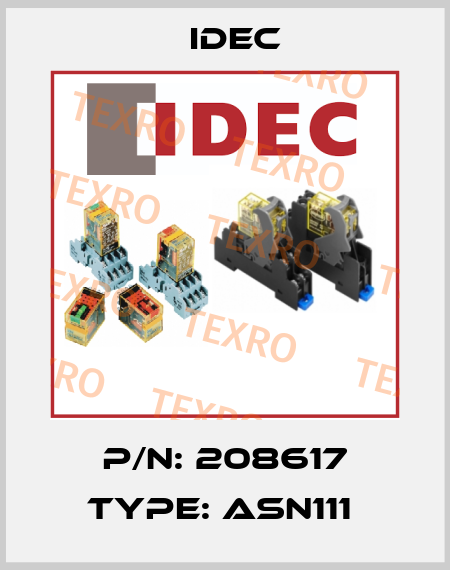 P/N: 208617 Type: ASN111  Idec