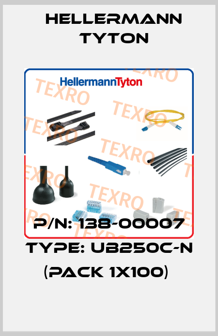 P/N: 138-00007 Type: UB250C-N (pack 1x100)  Hellermann Tyton