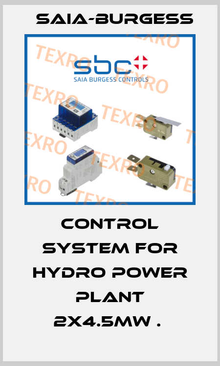CONTROL SYSTEM FOR HYDRO POWER PLANT 2X4.5MW .  Saia-Burgess