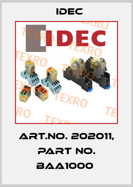 Art.No. 202011, Part No. BAA1000  Idec