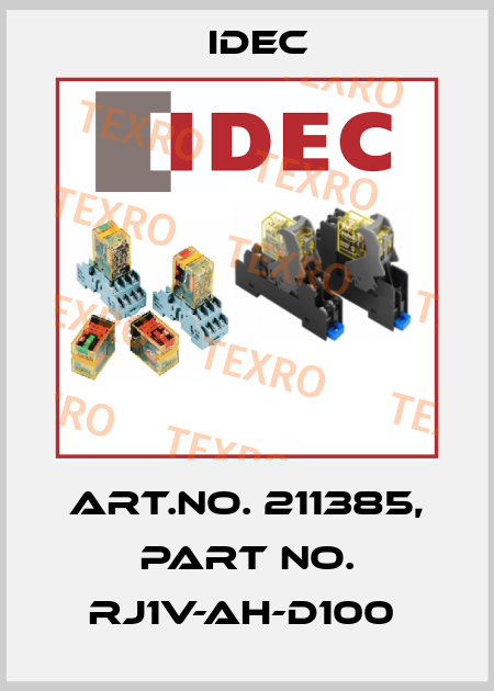 Art.No. 211385, Part No. RJ1V-AH-D100  Idec