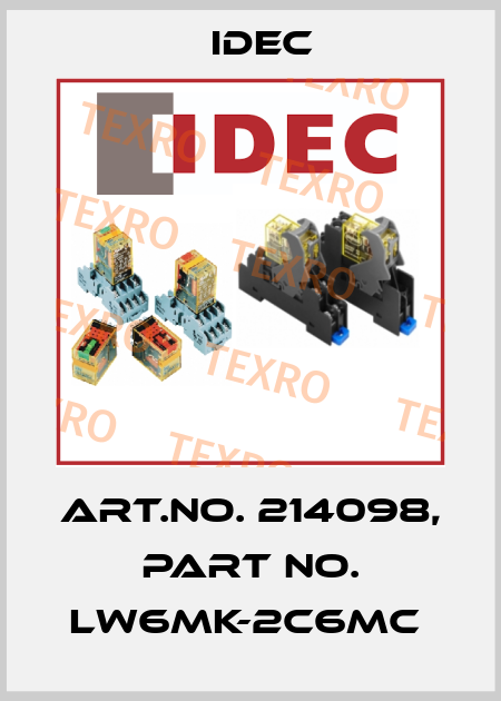 Art.No. 214098, Part No. LW6MK-2C6MC  Idec