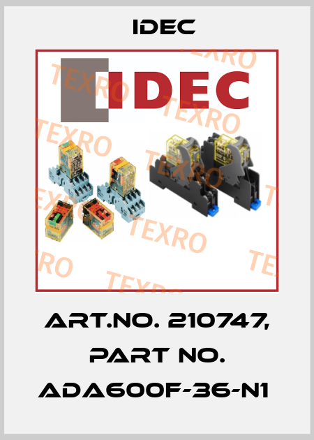 Art.No. 210747, Part No. ADA600F-36-N1  Idec