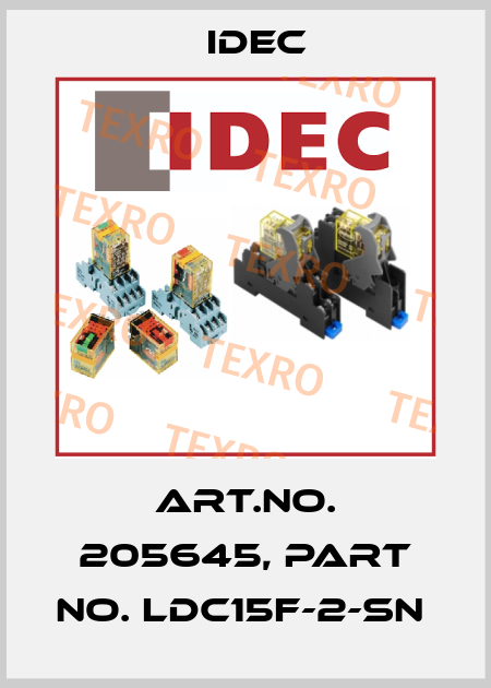 Art.No. 205645, Part No. LDC15F-2-SN  Idec