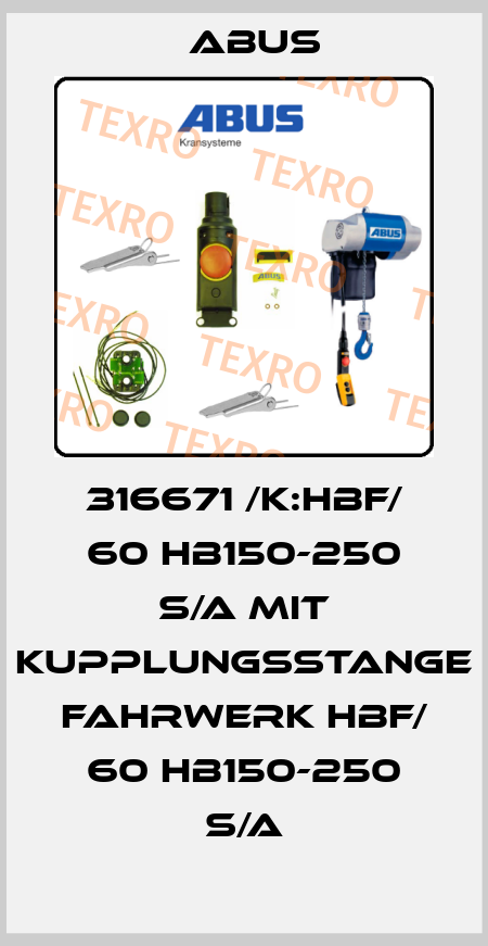316671 /K:HBF/ 60 HB150-250 S/A mit Kupplungsstange Fahrwerk HBF/ 60 HB150-250 S/A Abus