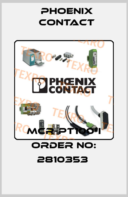 MCR-PT100-I ORDER NO: 2810353  Phoenix Contact