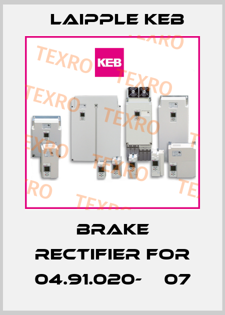 brake rectifier for 04.91.020-СЕ07 LAIPPLE KEB
