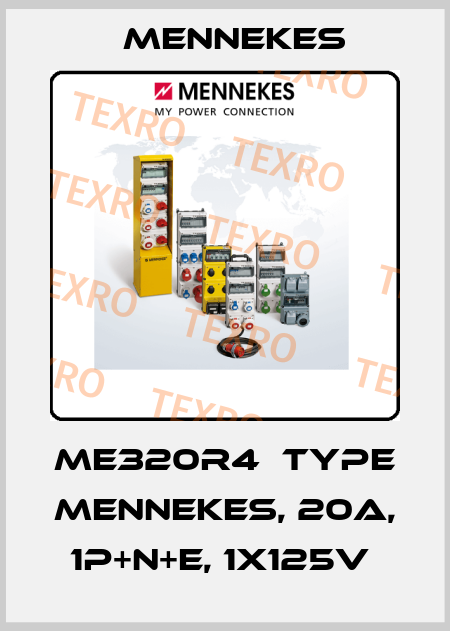 ME320R4  TYPE MENNEKES, 20A, 1P+N+E, 1X125V  Mennekes
