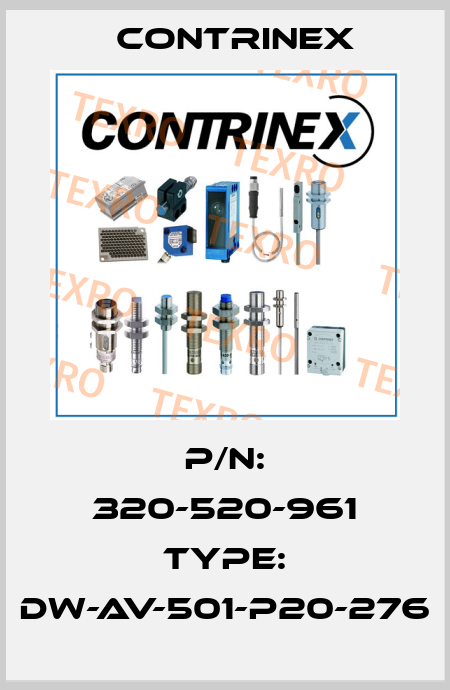 P/N: 320-520-961 Type: DW-AV-501-P20-276 Contrinex