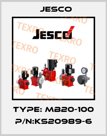Type: MB20-100  P/N:KS20989-6 Jesco