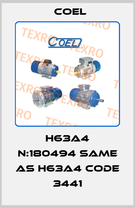 H63A4 N:180494 same as H63A4 CODE 3441 Coel