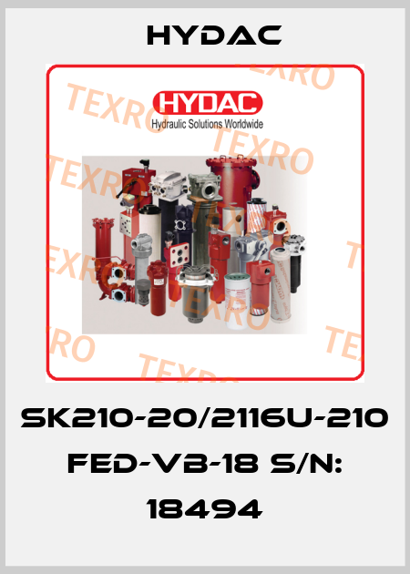 SK210-20/2116U-210 FED-VB-18 S/N: 18494 Hydac